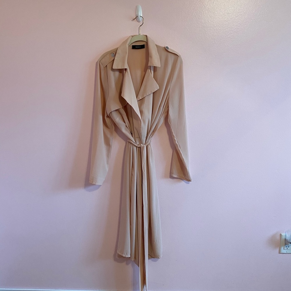 Nude thin pea coat